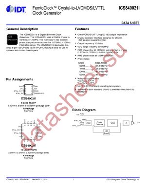 ICS840021AGILF datasheet  